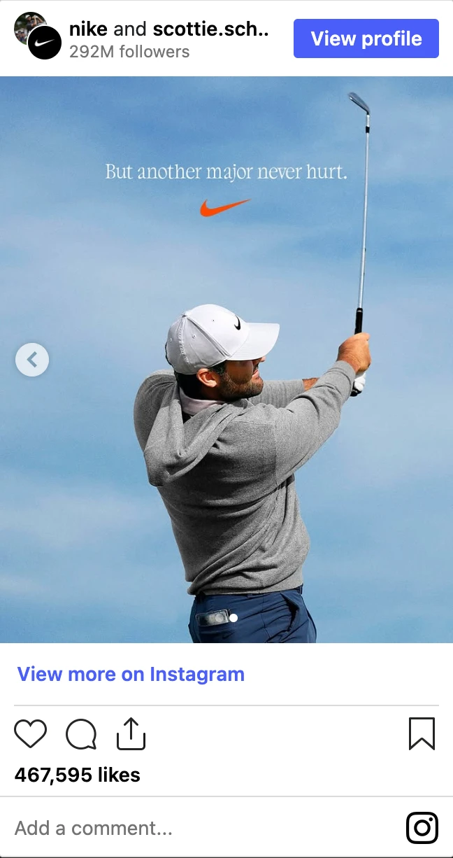 Nike Instagram post: You've already won